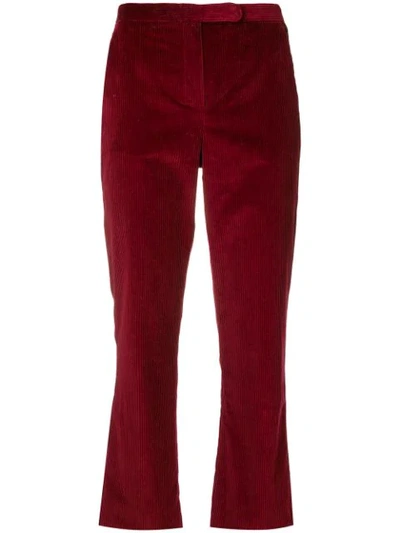 Max Mara 's  Corduroy Cropped Trousers - Red