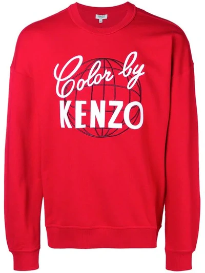 Kenzo ‘color By ' Cotton-jersey Sweatshirt In Medium Red