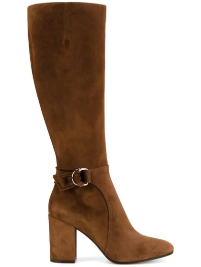 Gianvito Rossi Side Buckle Boots In Brown