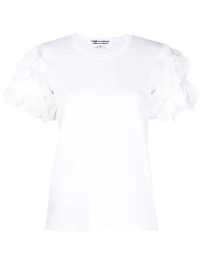 Comme Des Garçons Comme Des Garçons Ruffle Appliqué T-shirt In White