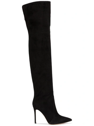 Gianvito Rossi Black Suede 115 Over The Knee Boots