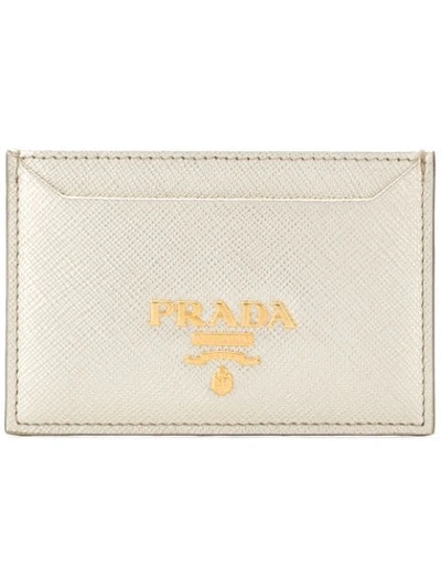 Prada Saffiano Leather Cardholder - Metallic