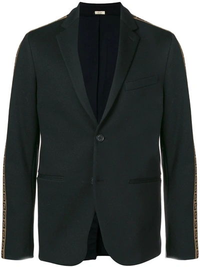 Fendi Embellished Fitted Blazer In Black