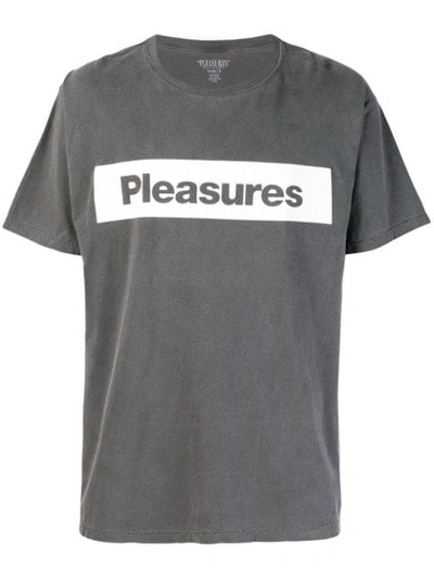 Pleasures Logo Print T-shirt - Grey