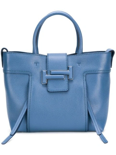 Tod's Double T Tote In Blue
