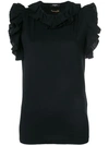Dsquared2 Ruffle-trimmed Top In Black