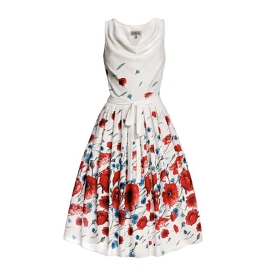 Rumour London Fleur Poppy-print Flared Dress