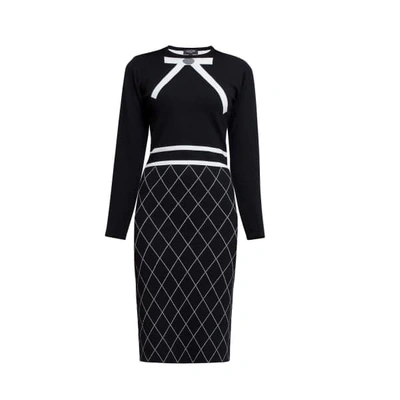 Rumour London Chloe Bow Jacquard Knitted Dress