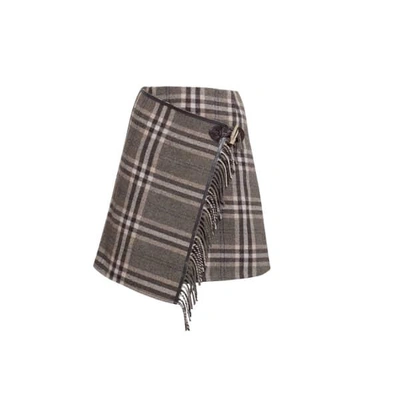 Rumour London Isla Checked Wool Blend Mini Skirt