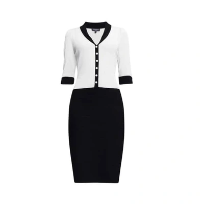 Rumour London Women's Black / White Grace Knitted Bodycon Dress In Cream & Black
