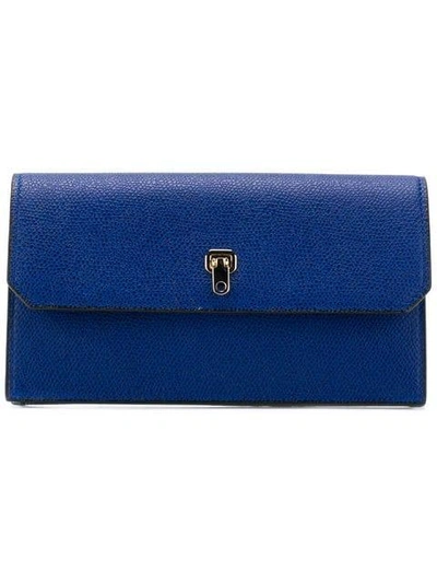 Valextra Continental Wallet - Blue In Blue
