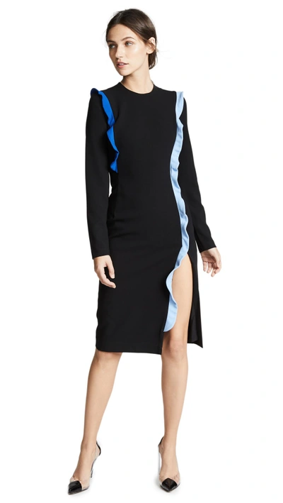 Black Halo Charla Sheath Dress In Black/shoreline/twinkle Blue