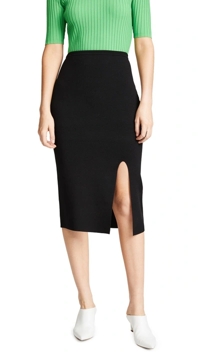 Diane Von Furstenberg Side Slit Pencil Skirt In Black