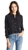 Equipment Slim Signature Blouse In True Black