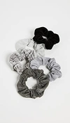 Kitsch Velvet Scrunchies In Black/grey