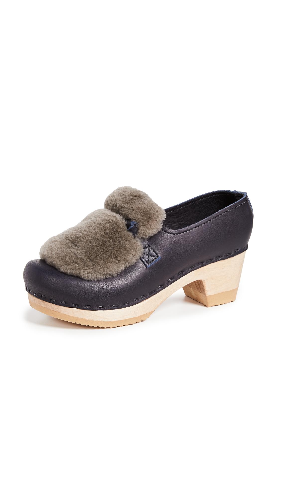 no 6 fur loafer clog
