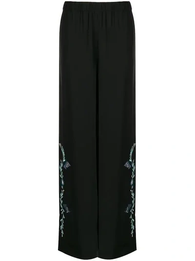 Vilshenko Embroidered Side Slit Trousers In Black