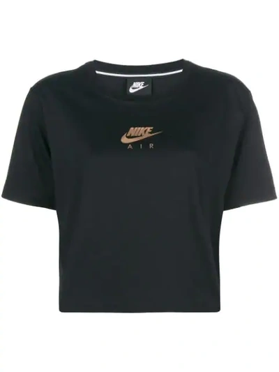 Nike Logo Cropped T-shirt - Black