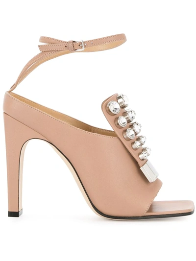 Sergio Rossi Crystal Embellished Pumps In Pink