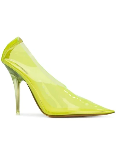 Yeezy Clear Pointed Pumps In Yellow & Orange