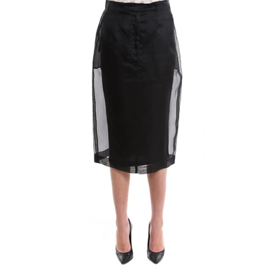 Max Mara Humour Sheer Pencil Skirt In Black