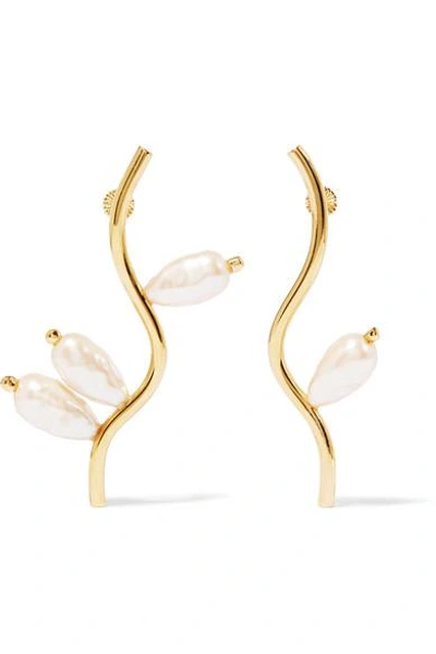 Beaufille Branch Gold-plated Faux Pearl Earrings