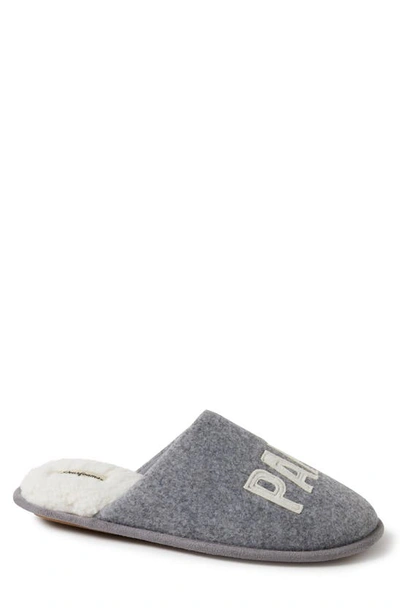 Dearfoams Papa Bear Faux Shearling Scuff Slipper In Grey