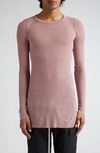 Rick Owens Forever Rib Jersey T-shirt In Pink