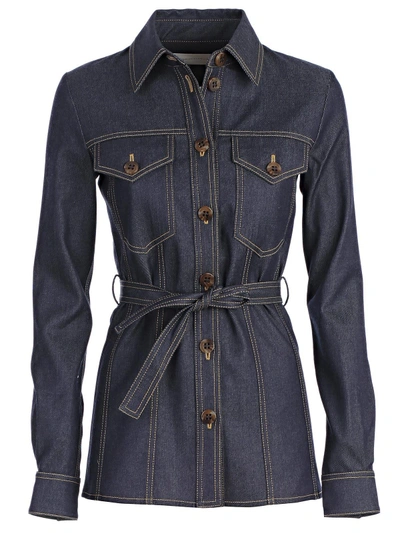 Victoria Victoria Beckham Victoria, Victoria Beckham Button-up Jacket In Blue