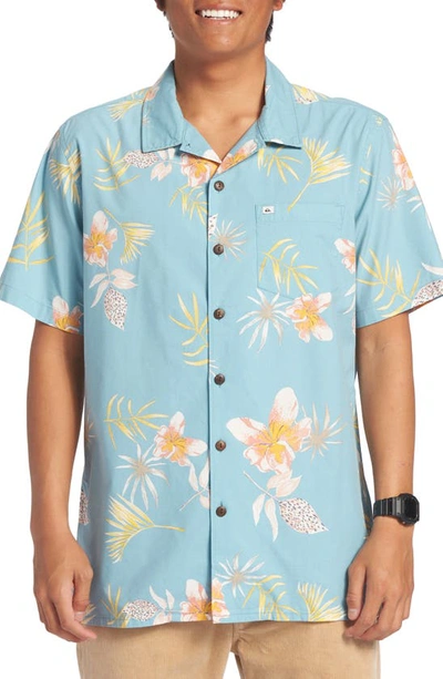 Quiksilver Tropical Floral Camp Shirt In Reef Waters