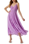 Astr Loralee Pleated Midi Dress In Lavender