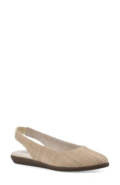 Cliffs By White Mountain Memory Slingback Flat In Beige/ Raffia