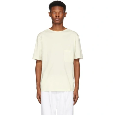 Lemaire White Light Cotton T-shirt In 054 Ecru