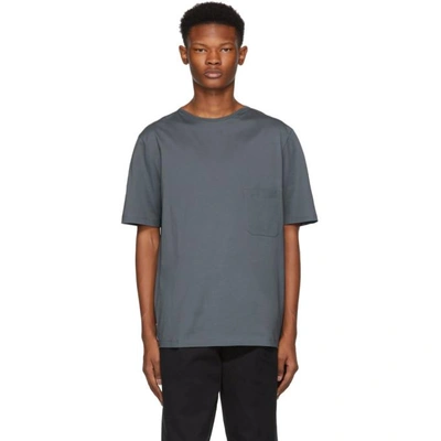 Lemaire Grey Light Cotton T-shirt In 931 Steel