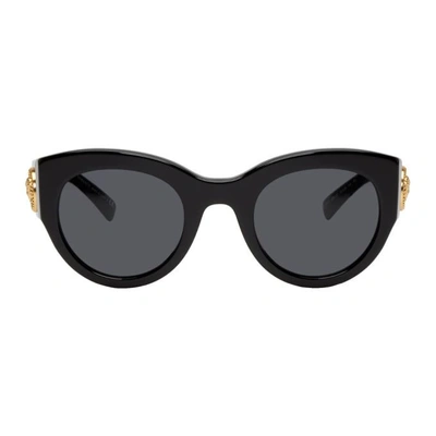 Versace Black Cat-eye Sunglasses In Gb1/87 Blac