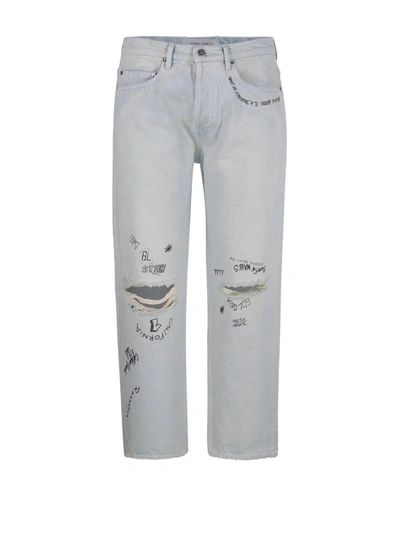 Golden Goose Distressed Cropped Jeans In Stone Washed