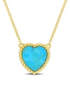 Delmar Semiprecious Stone Heart Pendant Necklace In Turquoise