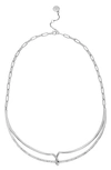 Vince Camuto Layered Frontal Necklace In Silver
