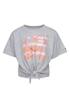 Nike Kids' Summer Daze Heart Knot Graphic T-shirt In Grey Heather