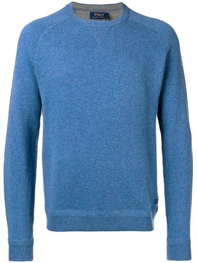 Polo Ralph Lauren Merino Wool Crewneck Sweater In Blue