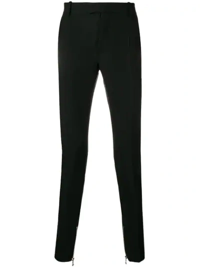 Balmain Side Stripe Skinny Trousers In Black