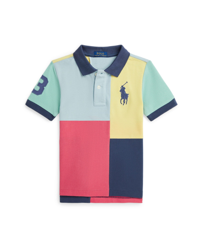 Polo Ralph Lauren Kids' Big Boys Big Pony Cotton Mesh Polo Shirt In Pale Red Multi