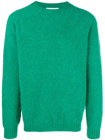 Officine Generale Élange Shetland Wool Sweater - Green