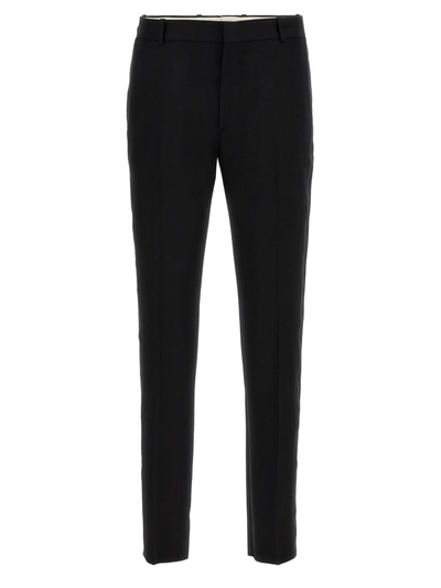 Alexander Mcqueen Tucked-up Evening Pants In Black