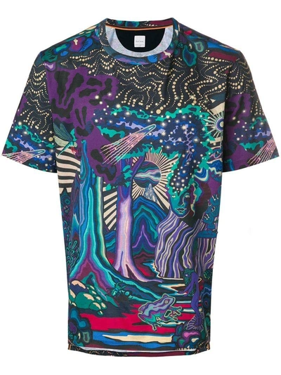 Paul Smith New Age Print T In Pink & Purple