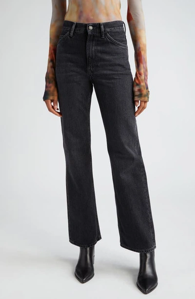 Acne Studios 1977 High Waist Slim Bootcut Jeans In Black