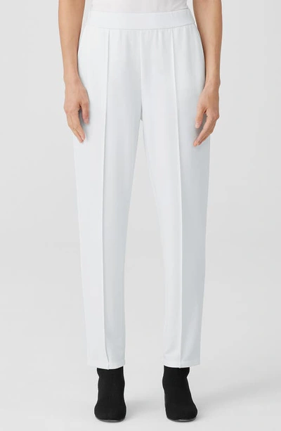 Eileen Fisher Pintuck Pleat Tapered Ankle Pants In Ivory