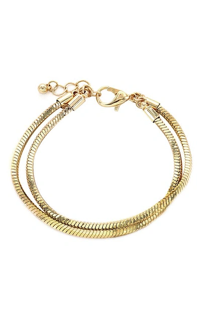 Panacea Layered Snake Chain Bracelet In Gold