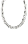 Panacea Layered Chain Necklace In Silver