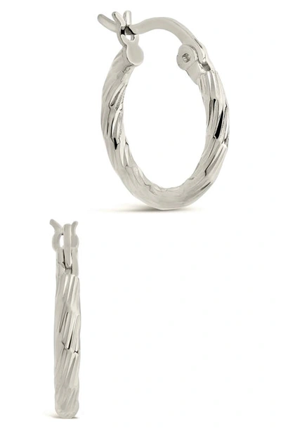 Sterling Forever Anita Hoop Earrings In Silver